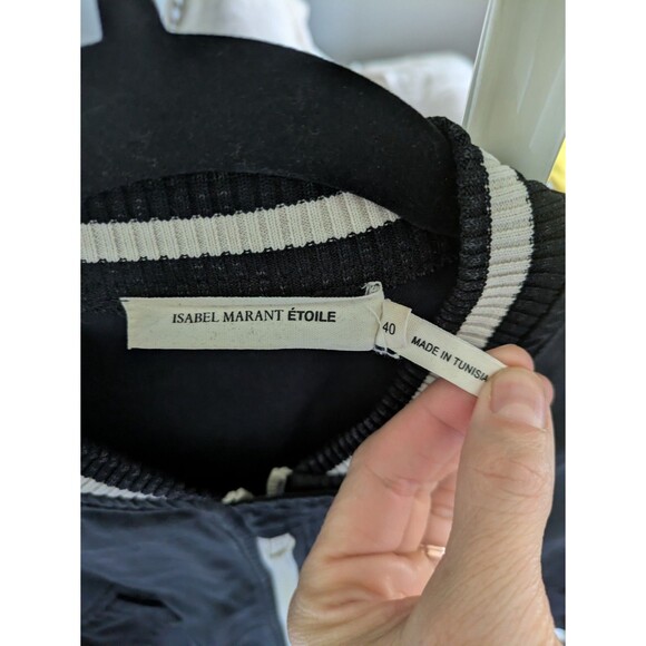 Isabel Marant Track Jacket Black & White Sz 40 Bomber - Picture 3 of 4